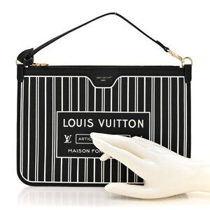 BNEW UNUSED LOUIS VUITTON LV INSIDE OUT NEVERFULL MM POCHETTE POUCH BLACK WHITE